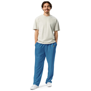 Joggers Wide Leg Blue Unisex Relaxed Fit Jogging Pants