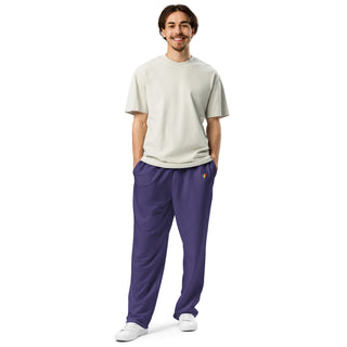 Joggers Wide Leg Purple Unisex Relaxed Fit Jogging Pants