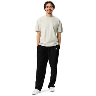 Joggers Wide Leg Black Unisex Relaxed Fit Jogging Pants