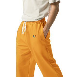 Joggers Wide Leg Orange Unisex Relaxed Fit Jogging Pants