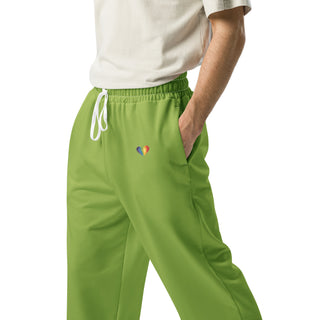 Joggers Wide Leg Green Unisex Relaxed Fit Jogging Pants