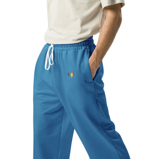 Joggers Wide Leg Blue Unisex Relaxed Fit Jogging Pants