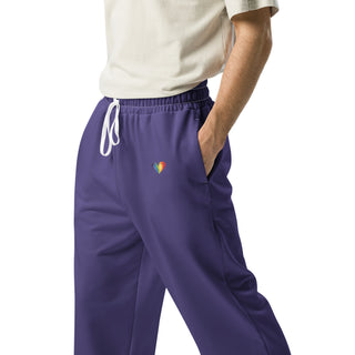 Joggers Wide Leg Purple Unisex Relaxed Fit Jogging Pants