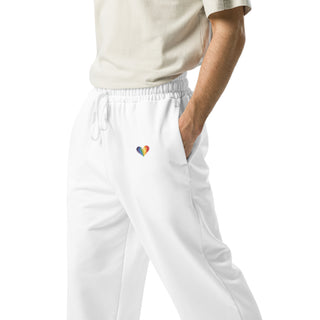 White Wide-Leg Joggers by Ellen Jean