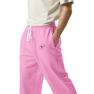 Breast Cancer Awareness Pink Ribbon Wide-Leg Joggers by Ellen Jean