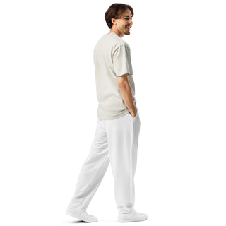 White Wide-Leg Joggers by Ellen Jean