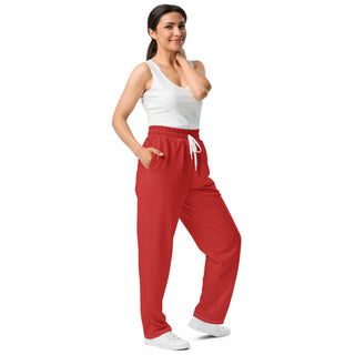 Red Wide-Leg Joggers by Ellen Jean