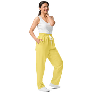 Yellow Wide-Leg Joggers by Ellen Jean