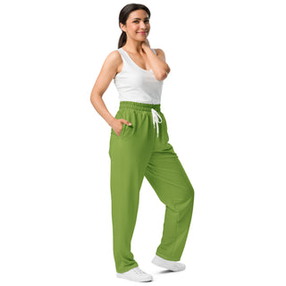 Joggers Wide Leg Green Unisex Relaxed Fit Jogging Pants