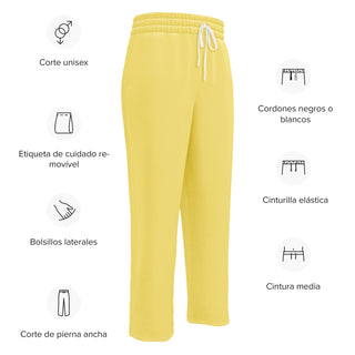 Yellow Wide-Leg Joggers by Ellen Jean