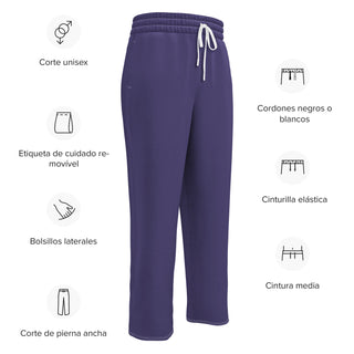 Joggers Wide Leg Purple Unisex Relaxed Fit Jogging Pants