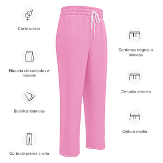 Breast Cancer Awareness Pink Ribbon Wide-Leg Joggers by Ellen Jean