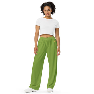 Green Loungewear Wide Leg Pants by Ellen Jean