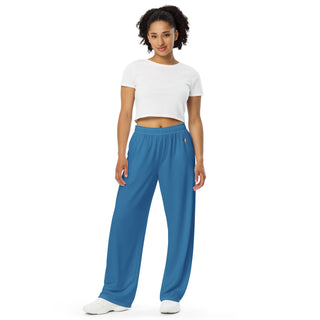 Blue Loungewear Wide Leg Pants by Ellen Jean