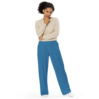 Blue Loungewear Wide Leg Pants by Ellen Jean