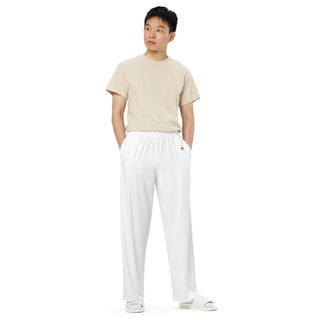 White Loungewear Wide Leg Pants by Ellen Jean