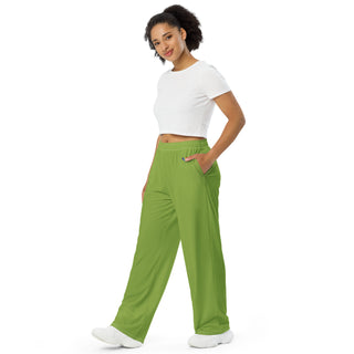 Green Loungewear Wide Leg Pants by Ellen Jean