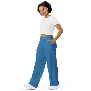 Blue Loungewear Wide Leg Pants by Ellen Jean