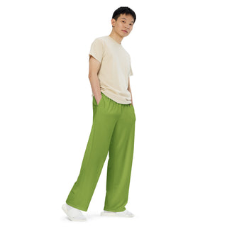 Green Loungewear Wide Leg Pants by Ellen Jean