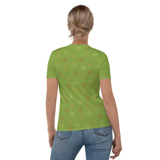 Womens Shirt Casual Short Sleeve Tees Green Fall Top