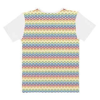 Womens Shirt Rainbow Colorful Casual Short Sleeve Tees Top