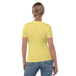 Womens Shirt Yellow Casual Short Sleeve Tees Top