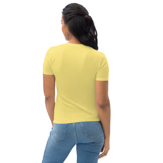 Womens Shirt Yellow Casual Short Sleeve Tees Top