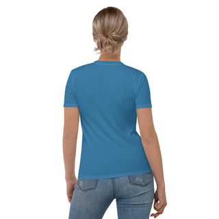 Womens Shirt Blue Casual Short Sleeve Tees Top