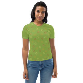 Womens Shirt Casual Short Sleeve Tees Green Fall Top