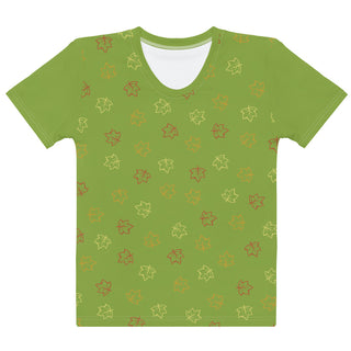 Womens Shirt Casual Short Sleeve Tees Green Fall Top