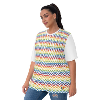 Womens Shirt Rainbow Colorful Casual Short Sleeve Tees Top