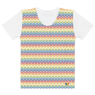 Womens Shirt Rainbow Colorful Casual Short Sleeve Tees Top