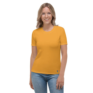 Womens Shirt Orange Casual Short Sleeve Tees Top