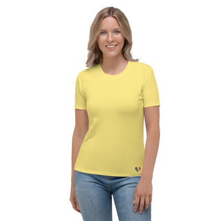 Womens Shirt Yellow Casual Short Sleeve Tees Top