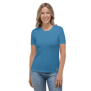 Womens Shirt Blue Casual Short Sleeve Tees Top