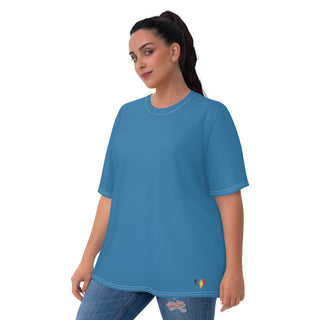 Womens Shirt Blue Casual Short Sleeve Tees Top