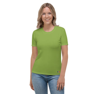 Womens Shirt Green Casual Short Sleeve Tees Top