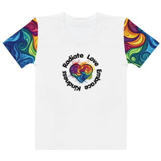 Womens Shirt Radiate Love Embrace Kindness Casual Short Sleeve Tees Top