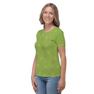 Womens Shirt Casual Short Sleeve Tees Green Fall Top