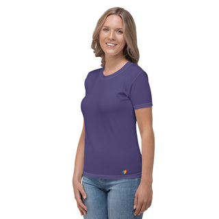 Womens Shirt Purple Casual Short Sleeve Tees Top