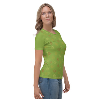 Womens Shirt Casual Short Sleeve Tees Green Fall Top