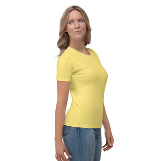 Womens Shirt Yellow Casual Short Sleeve Tees Top