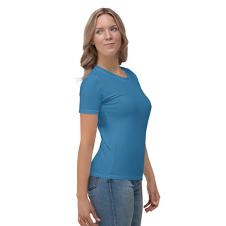 Womens Shirt Blue Casual Short Sleeve Tees Top