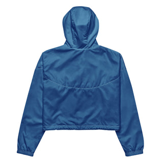 Windbreaker Water Resistant Breathable Hood and Pocket Blue Cropped Jacket Windbreaker