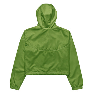 Windbreaker Water Resistant Breathable Hood and Pocket Cropped Green Jacket Windbreaker