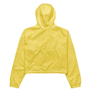 Windbreaker Water Resistant Breathable Hood and Pocket Yellow Cropped Jacket Windbreaker