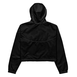 Windbreaker Water Resistant Breathable Hood and Pocket Black Cropped Jacket Windbreaker