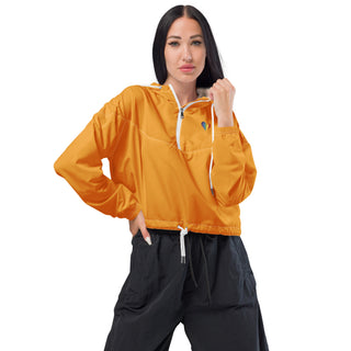 Windbreaker Water Resistant Breathable Hood and Pocket Cropped Orange Jacket Windbreaker