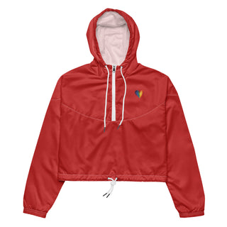 Windbreaker Water Resistant Breathable Hood and Pocket Cropped Red Jacket Windbreaker