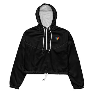 Windbreaker Water Resistant Breathable Hood and Pocket Black Cropped Jacket Windbreaker